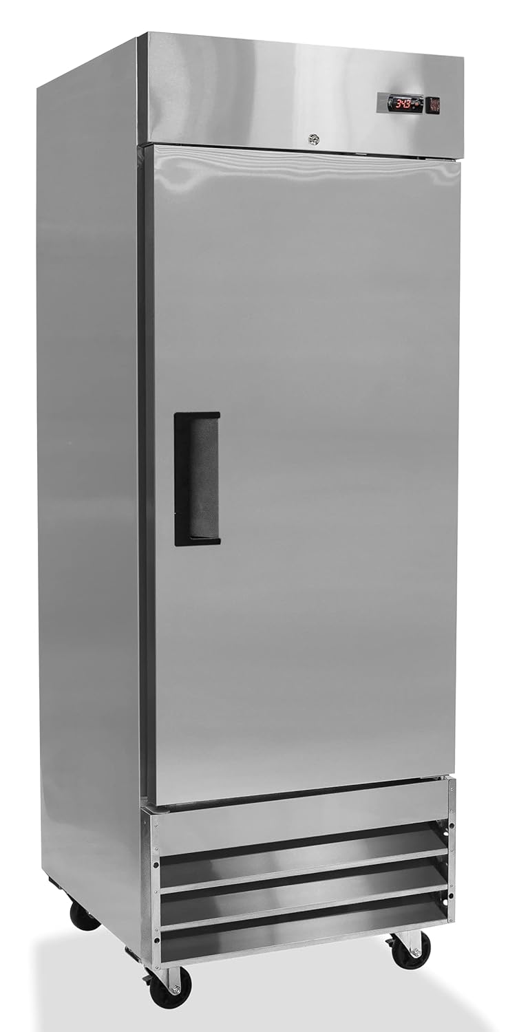 FSE Refrigerador comercial de una sola puerta de 29 pulgadas, 23 pies cúbicos, acero inoxidable, 115 V, (MRRF-1D)