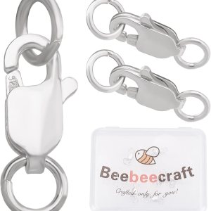 Beebeecraft 6 cierres de pinza de langosta de plata de ley 925, cierre de joyería con anillos de salto para hacer pulseras, collares, joyas, 0.472in Beebeecraft 6 cierres de pinza de langosta de plata de ley 925, cierre de joyería con anillos de salto para hacer pulseras, collares, joyas, 0.472in
