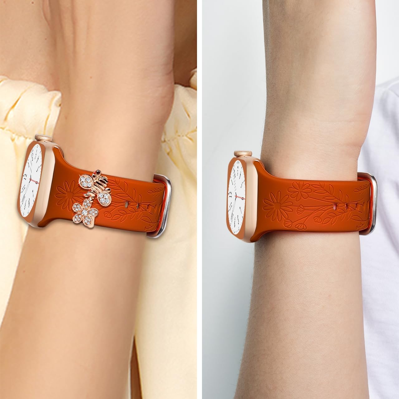 ORATYFAN Dijes para correa de reloj (correa incluida), compatible con Apple Watch Band de 1.496 pulgadas, 1.575 pulgadas, 1.614 pulgadas, correas de