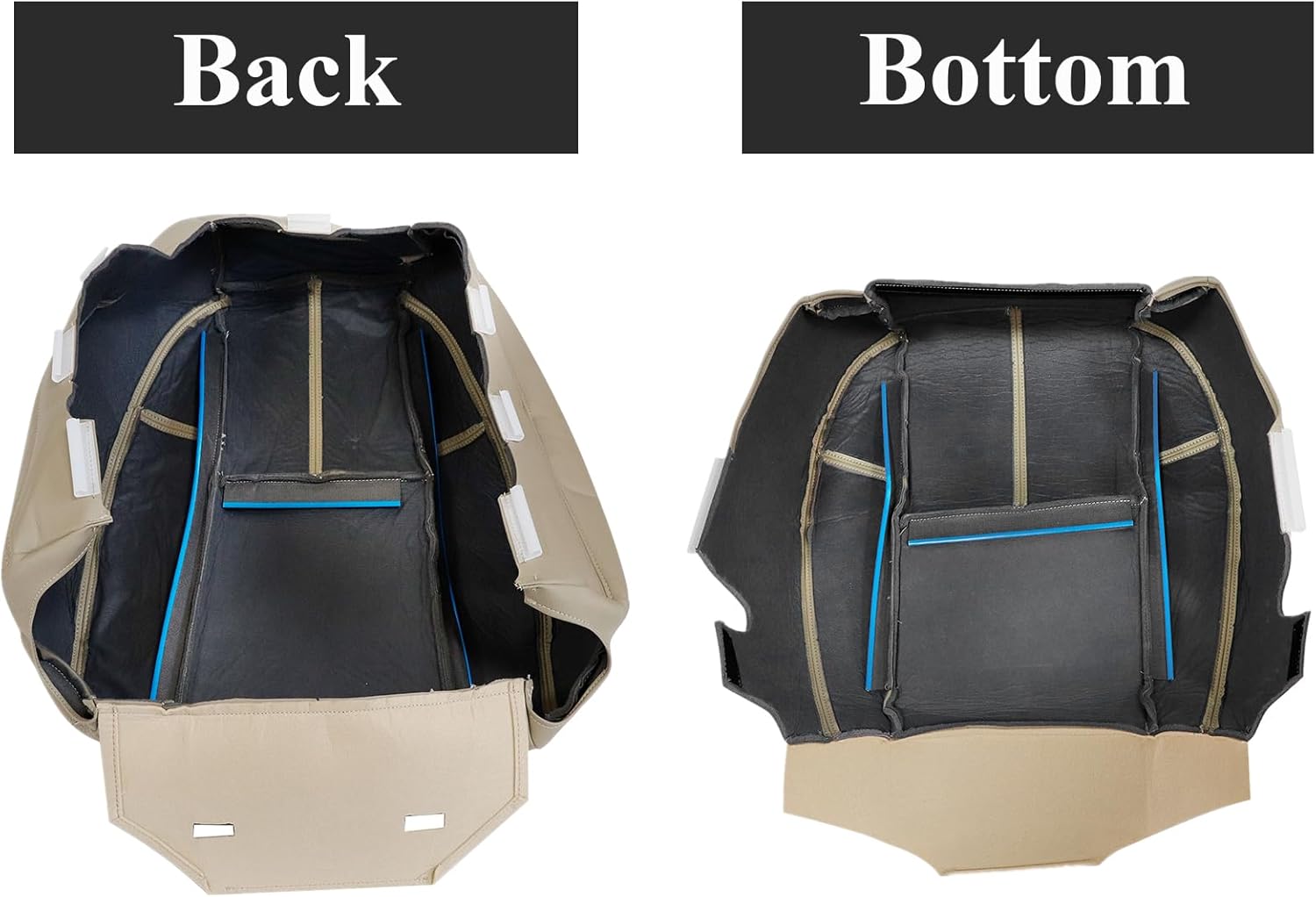 Fundas de asiento de repuesto para parte inferior y trasera de ambos lados, color marrón #333, de piel de microfibra, aptas para Chevy Silverado