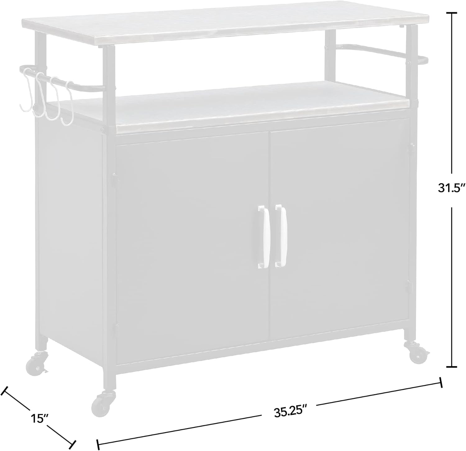 FirsTime & Co. Nuevo y mejorado Black Davidson – Carro de cocina para exteriores, mesa de patio portátil, mesa de trabajo de metal para preparación