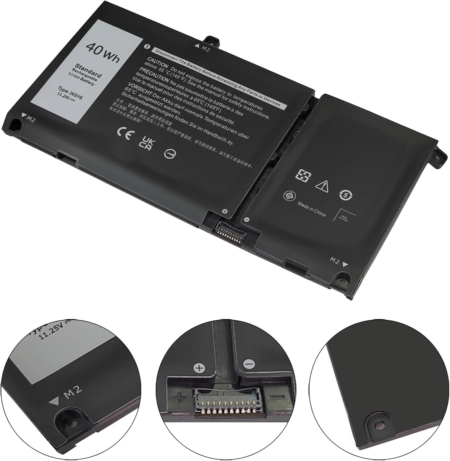 JK6Y6 40WH – Batería de repuesto Dell para Dell Inspiron 5301 5401 5501 5300 5402 5406 5408 5508 5409 5509 5400 7405 7300 7306 7500 7506 2 en 1