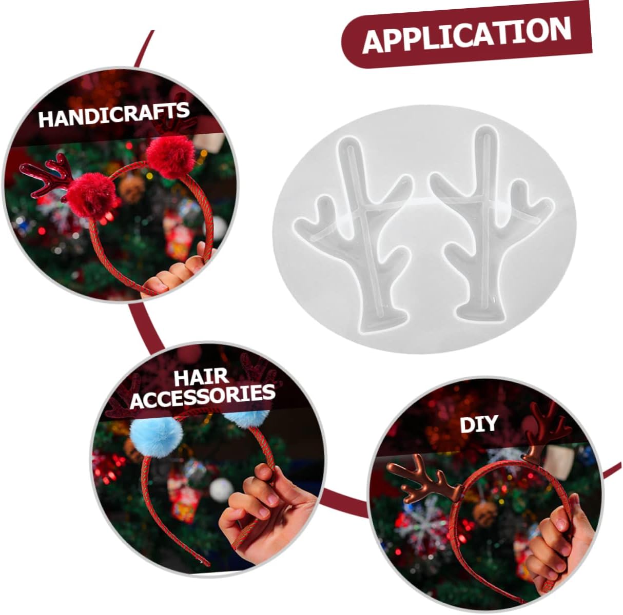 COHEALI Diadema de joya, 9 piezas, molde de cornamenta, diadema con joyas, pinzas para el cabello para gelatinas, alce, molde de cuernos de resina,