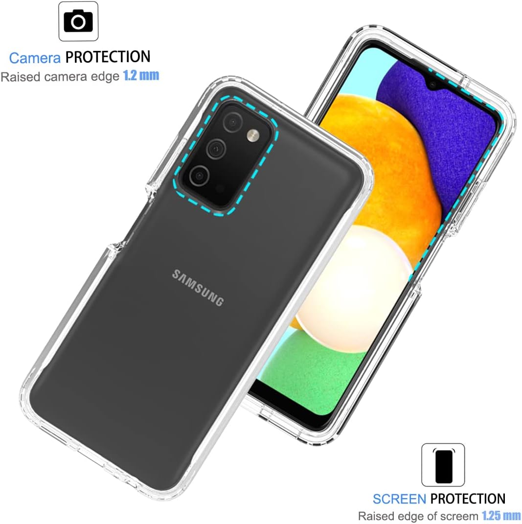 Tothedu Funda de teléfono para Galaxy A03S, Samsung A03S SM-A037U con protector de pantalla de vidrio templado, carcasa protectora de cuerpo