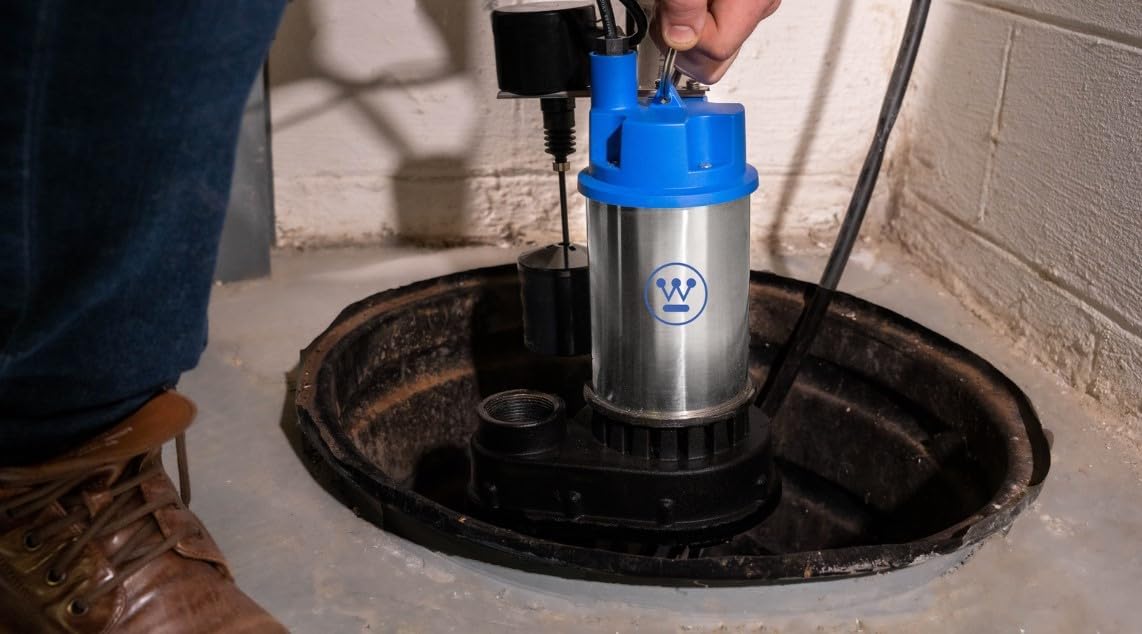 Westinghouse – Bomba sumergible automática de 12 HP con interruptor de flotador vertical integrado, bombas de 5200 galones por hora – Bomba de