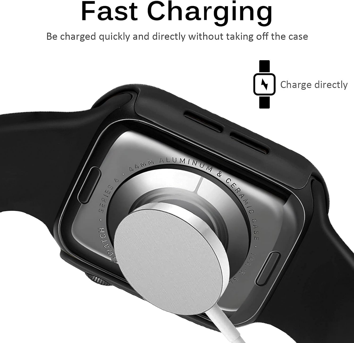 Miimall Funda compatible con Apple Watch Series 8 de 1.614 pulgadas con protector de pantalla antiarañazos, a prueba de golpes, policarbonato duro y