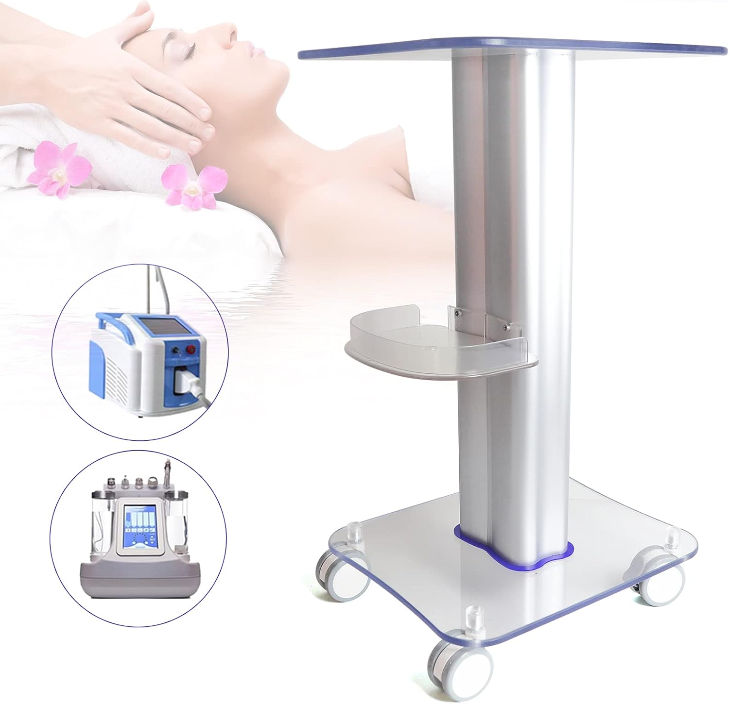 Carrito rodante de bandeja, carrito de equipo rodante de belleza, carrito de salón de belleza, carrito de salón de belleza, carrito de estilo de