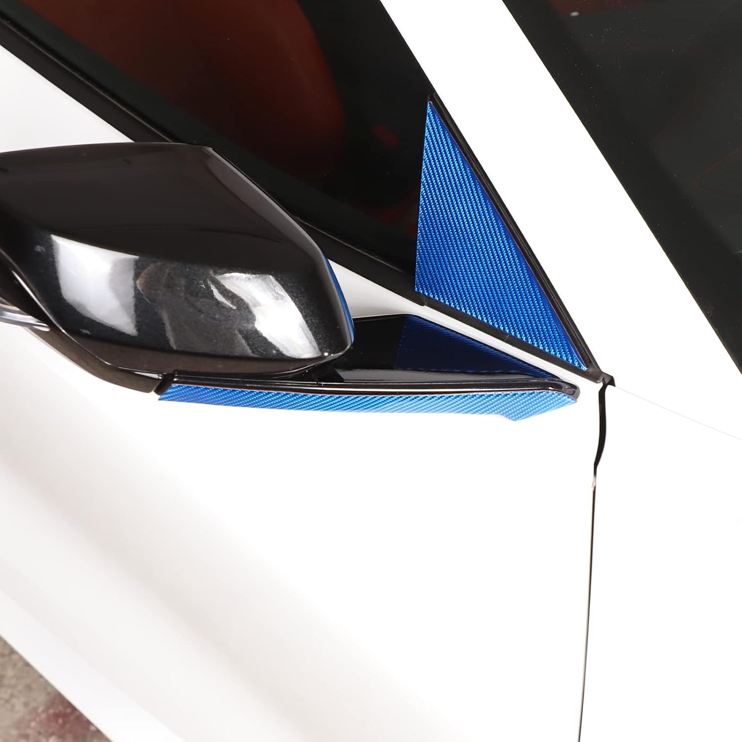 Kit de decoración de base de espejo retrovisor de automóvil de fibra de carbono real suave 3D, compatible con Corvette C8 Stingray Z06 Z51 2020 2021