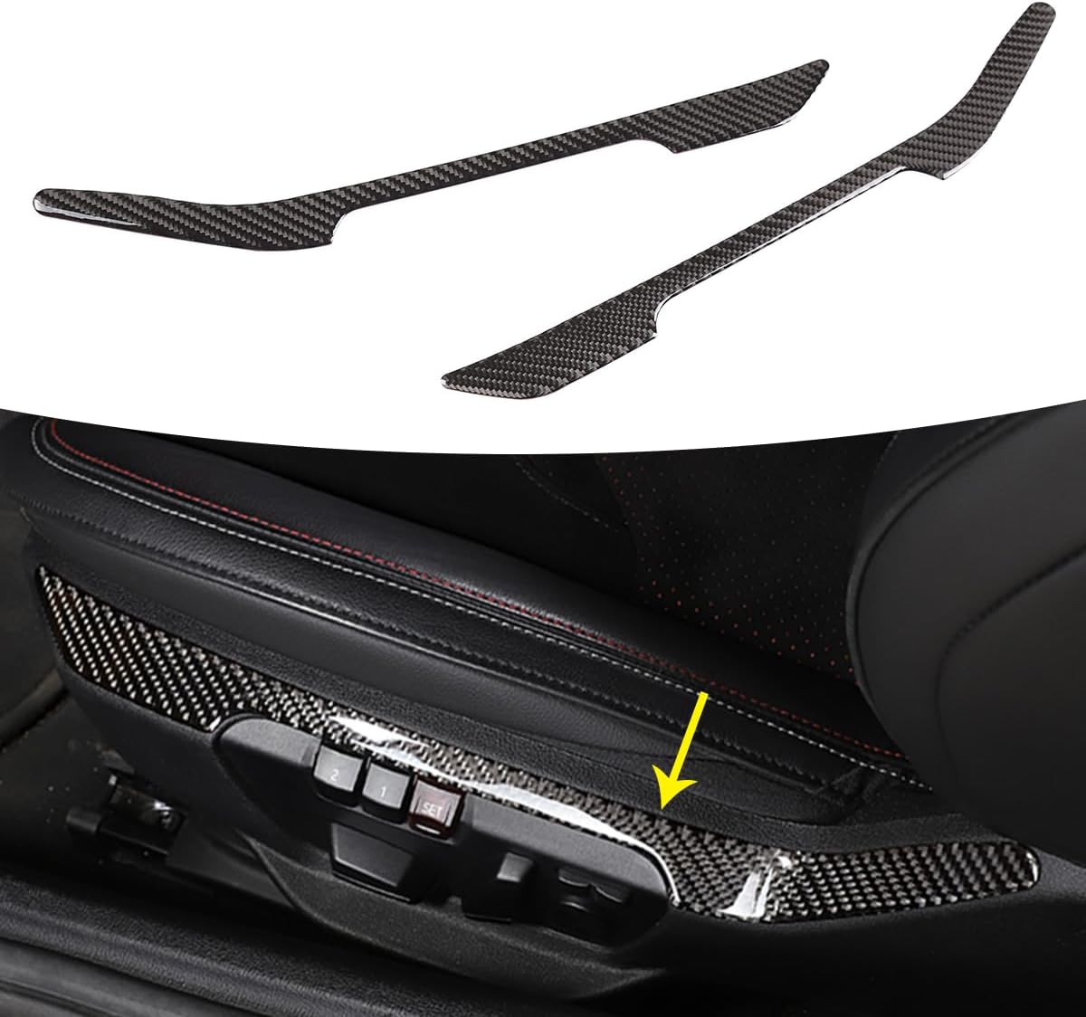 Adhesivo para interruptor de ajuste de asiento de automóvil, decoración de fibra de carbono suave real, apto para Toyota Supra GR A90 A91 MK5