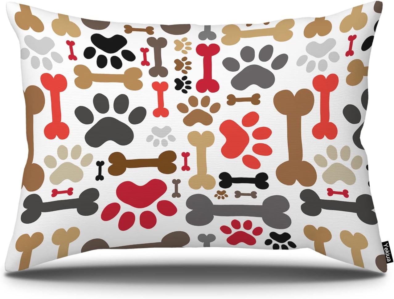Fundas de almohada con diseño de huesos de patas de perros, diseño de huellas de animales de mascotas, funda de almohada tamaño estándar 20 x 26