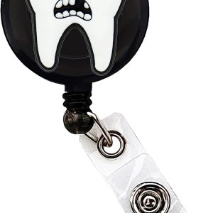 Carrete de identificación de dientes para enfermera, divertido clip retráctil de 25 pulgadas, extensión Yazzle Dazzle Dentist Dentist Dentures Carrete de identificación de dientes para enfermera, divertido clip retráctil de 25 pulgadas, extensión Yazzle Dazzle Dentist Dentist Dentures