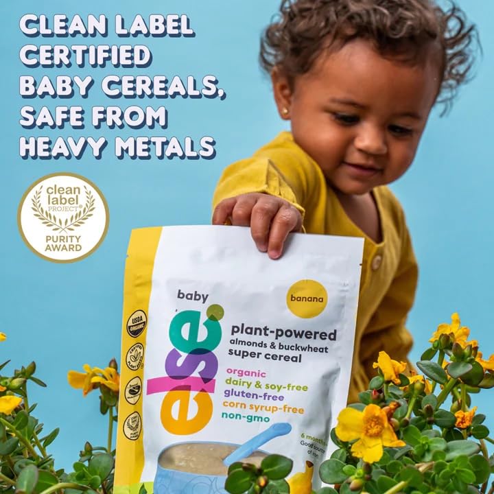 Else Nutrition Cereal de alto contenido de hierro para bebés de 6 meses +, fabricado con plantas enteras reales para una comida nutricionalmente