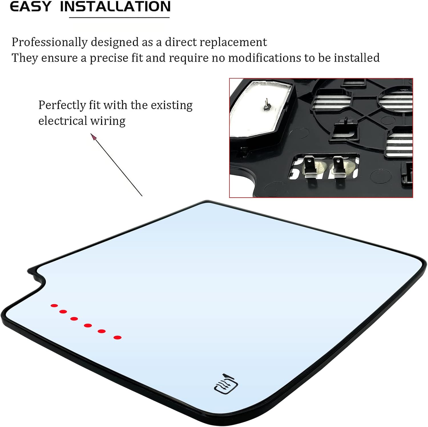 Espejo retrovisor superior de señal calefactada para el lado derecho del pasajero para Chevrolet Silverado 2014, 2015, 2016, 2017, GMC Sierra 1500