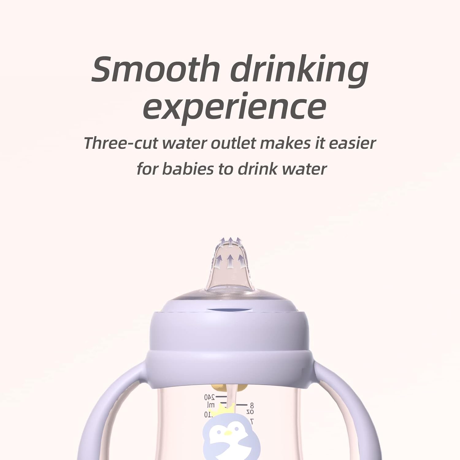 Piifur Tritan – Vaso para beber con tapa de almacenamiento para 6 a 18 meses, a prueba de fugas, vaso con popote con peso con asa para bebé, 8 onzas