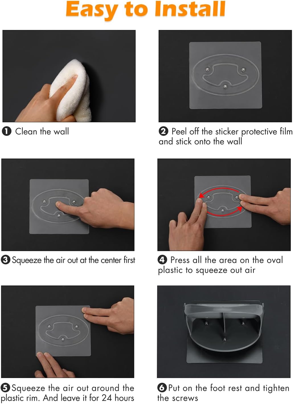 Tokokimo – Reposapiés de ducha, reposapiés de pedicura, taburete de ducha para afeitarse las piernas, no se necesita taladrar, pedal de baño