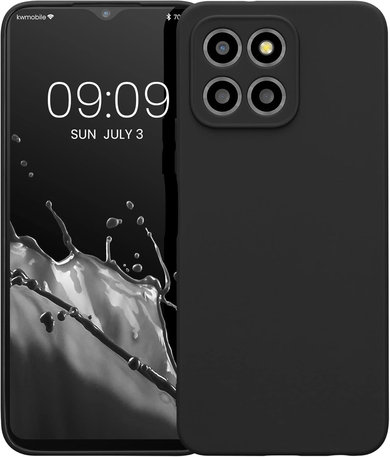kwmobile Funda compatible con Honor X8 5G  X6  70 Lite 5G – Funda protectora delgada de TPU para teléfono – Acabado mate suave – Negro mate