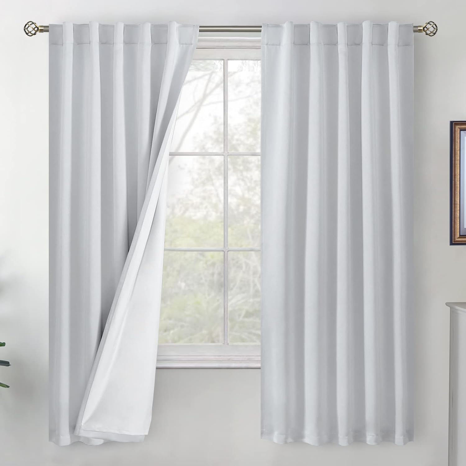 BGment Cortinas opacas para dormitorio de 72 pulgadas de largo, cortinas de dormitorio con aislamiento térmico, cortinas de oscurecimiento