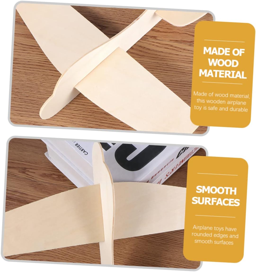 NOLITOY 10 Uds. de madera en blanco aviones de papel aviones montar avión decoración fiesta avión modelo avión juguetes madera juguete volador