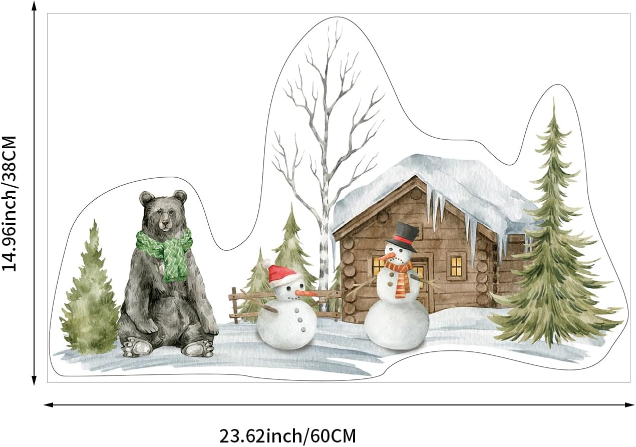 funlife Adhesivo decorativo de paisaje para ventana, cubierta de vidrio estático grueso de doble cara para decoración de ventanas de vidrio de baño,