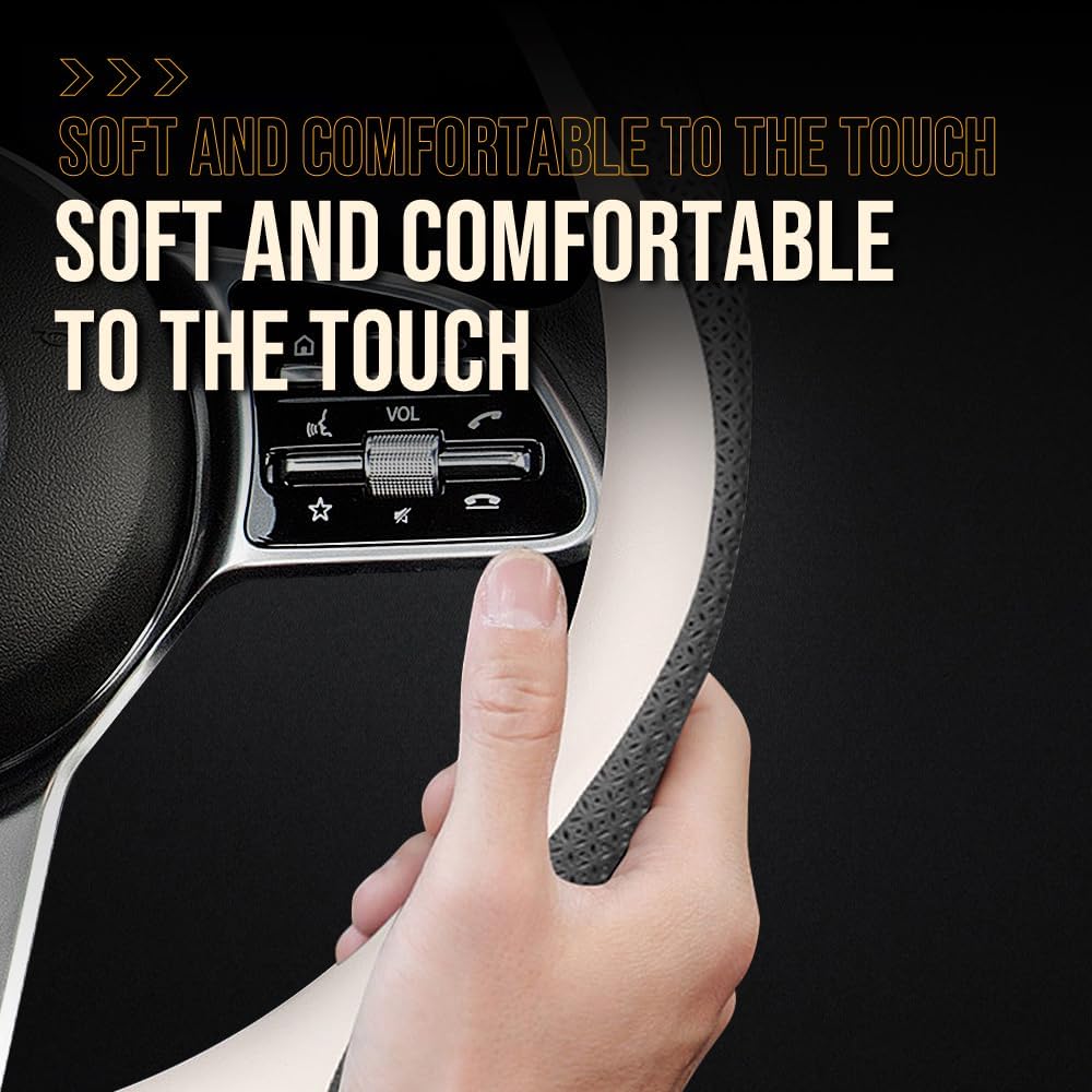 Funda de volante de automóvil personalizada para Ford. Funda de cuero napa ultrafina a la moda, diseño antideslizante, modificación interior de