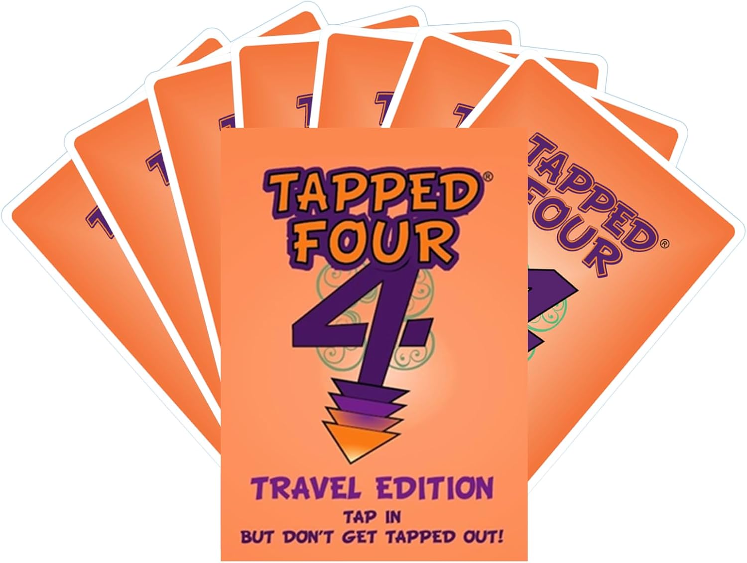 Juego de cartas Tapped Four Travel Edition – 2 a 6 jugadores – Tarjetas extra TAP – Estrategia, suerte, risa, diversión – Familia y amigos