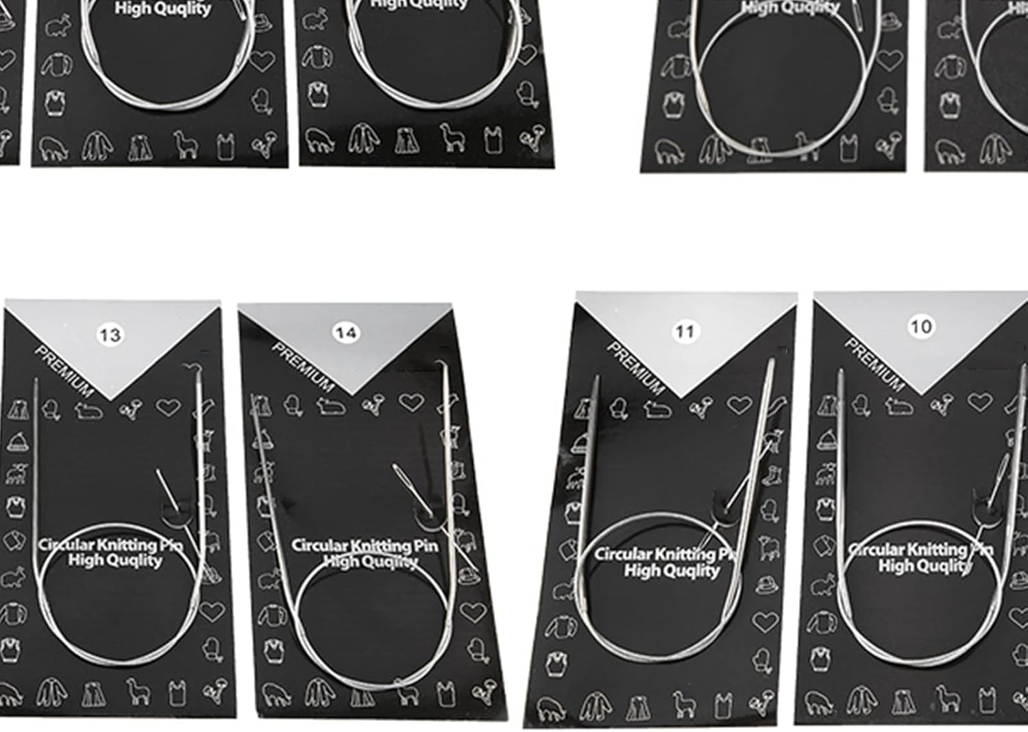 Agujas de tejer circulares circulares de 436531.5 in, agujas de tejer circulares, agujas de tejer circulares, juego de agujas de tejer artesanales,