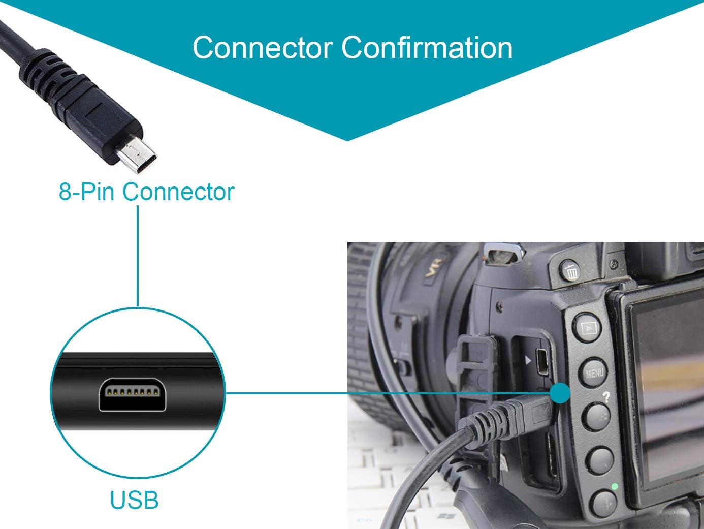 MaxLLTo Cable de carga USB extra largo de 5 pies para Nikon Coolpix S 205 Cámara