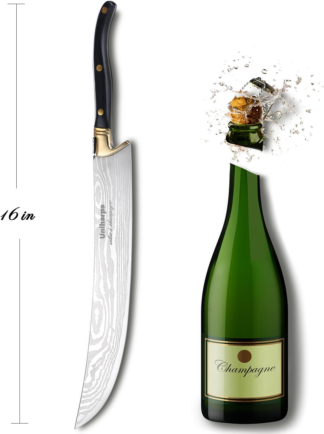 Abridor de vino Sable de champán con caja de regalo de madera Sable de vino Espada de champán Abridor de champán
