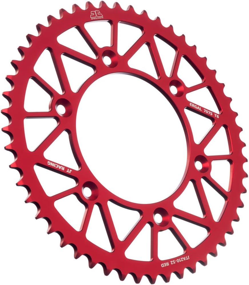 JT Sprockets JTA210.52RED Red Racelite Anodizado Aluminio 7075 T6 Piñón Trasero, Solo
