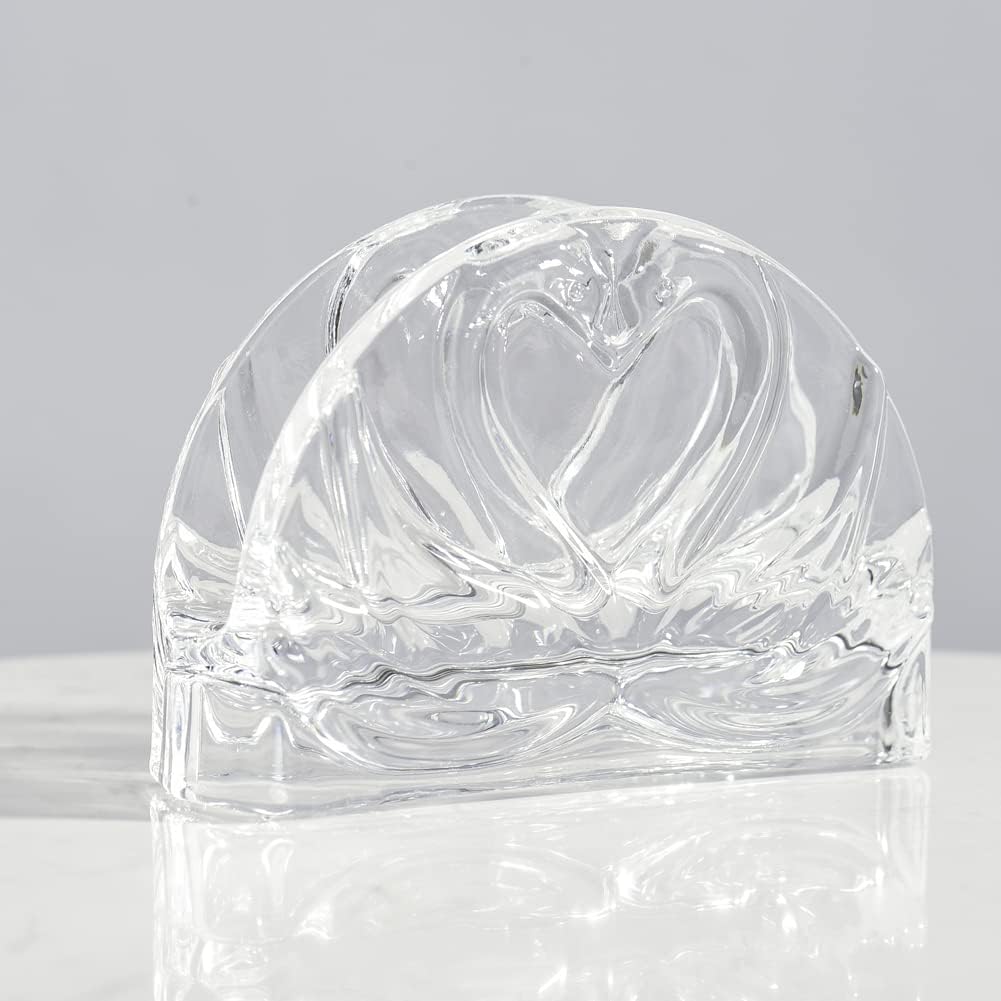 Servilleta de cristal transparente para servilletas, decoración de vajilla para cafetería, restaurante, bar, sala de estar, cocina (cisne)