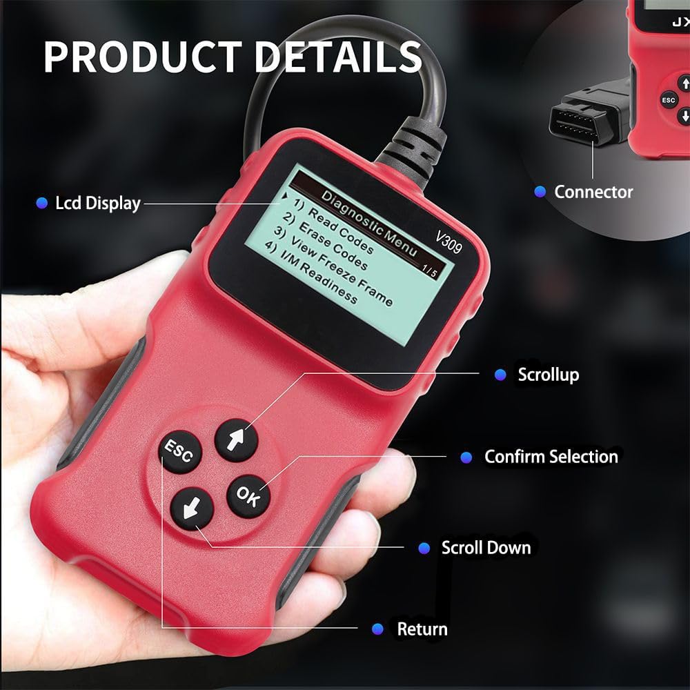 Lector de códigos de problemas automotrices, herramienta de diagnóstico automotriz, precisa, fácil de usar, portátil, amplia gama de aplicaciones,