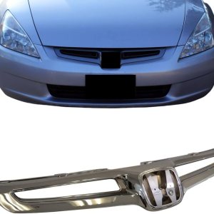 Titanium Plus Autoparts Parrilla cromada delantera compatible con 03-05 con Honda Accord compatible con Sedan 71121SDAA00 HO1200158 Titanium Plus Autoparts Parrilla cromada delantera compatible con 03-05 con Honda Accord compatible con Sedan 71121SDAA00 HO1200158