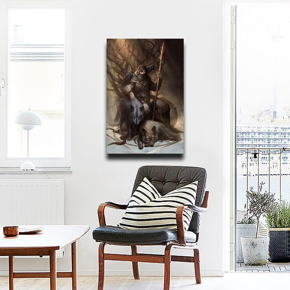 Odin – Póster decorativo para pared, mitología nórdica, contemporáneo, decoración de pared, lienzo giclée, arte de pared, impresiones modernas,