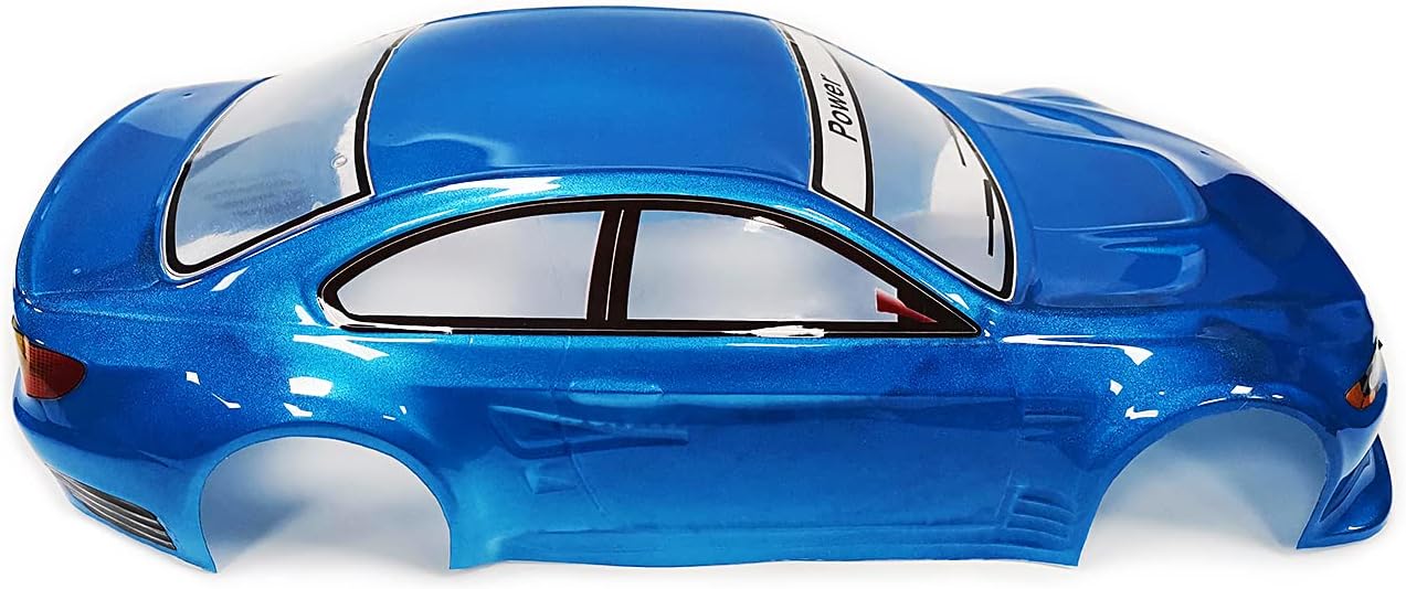 110 Escala E92 Estilo RC LEXAN carcasa de repuesto para Drift Racing Touring On-Road Car Ancho 7.874 in con hoja de calcomanías (azul)