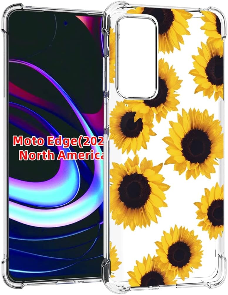 Vavies Funda para Moto Edge 2021, Moto Edge 5G UW para niñas y mujeres, delgada, a prueba de golpes, patrón transparente, suave, flexible, TPU