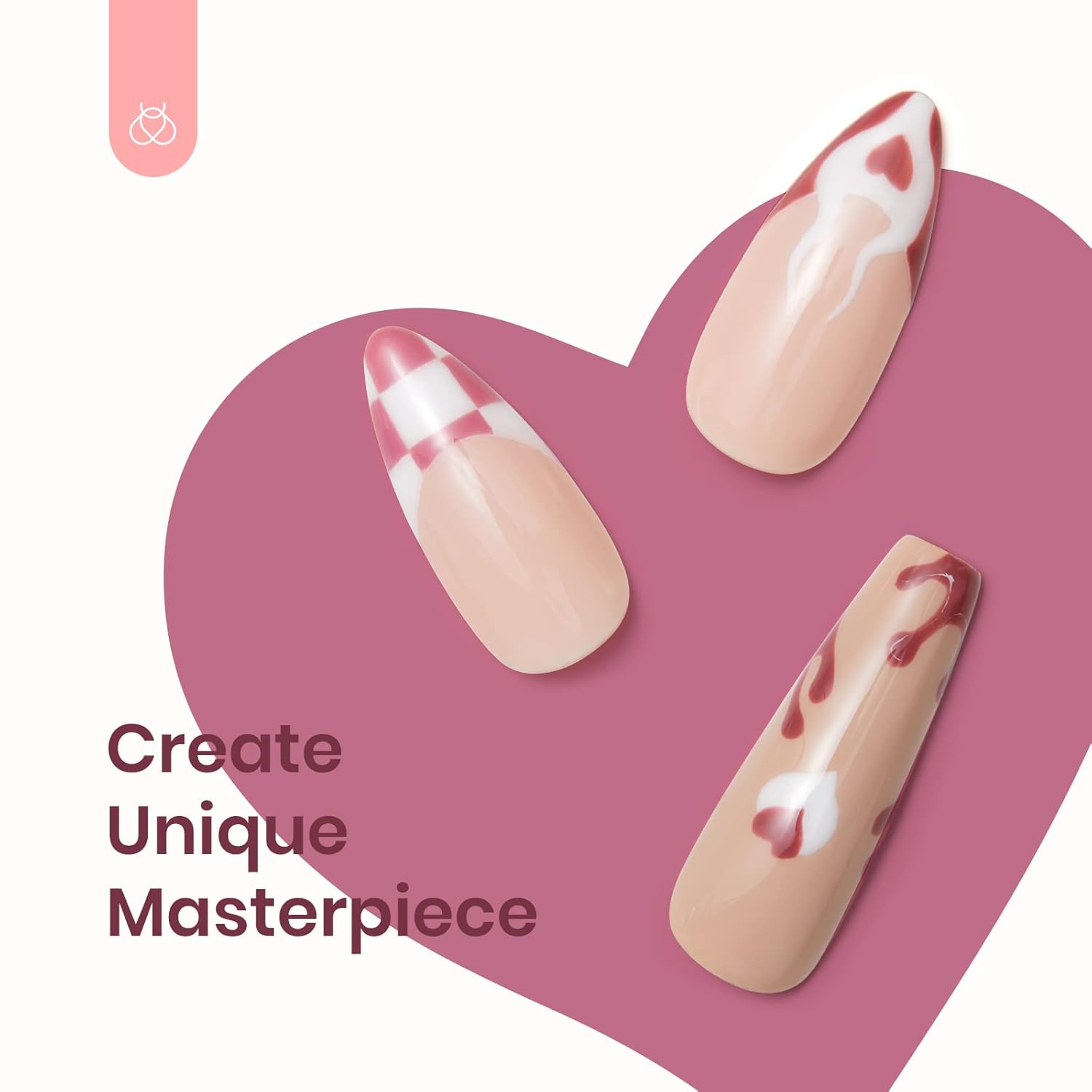Beetles – Kit de esmaltes en gel para LED y quitar por remojo, 6 colores de la colección Fall in Love, nude, rosado, morado y verde claro manicura