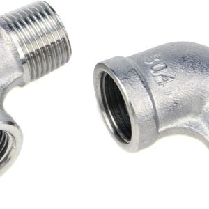 2 unids 304 acero inoxidable 90 grados codo 38 “NPT roscado tubería hembra x macho 2 unids 304 acero inoxidable 90 grados codo 38 “NPT roscado tubería hembra x macho