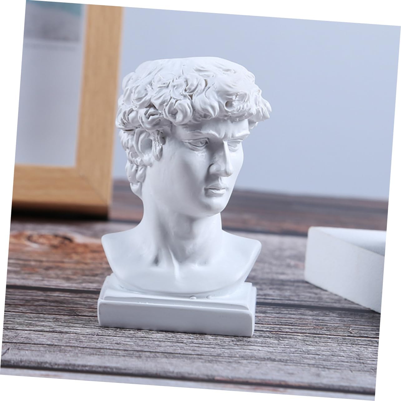 Ciieeo Caja de 3 piezas para palillos de dientes, estatua griega, plantador, estatua Toscano, cabeza de David, escultura, palillo de dientes,