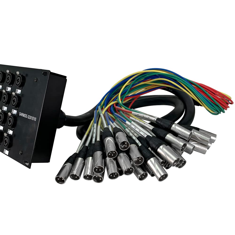 Seismic Audio – SARMSS-32×1010-32 Canales XLR TRS Combo Splitter Snake Cable – Dos troncos XLR de 10′