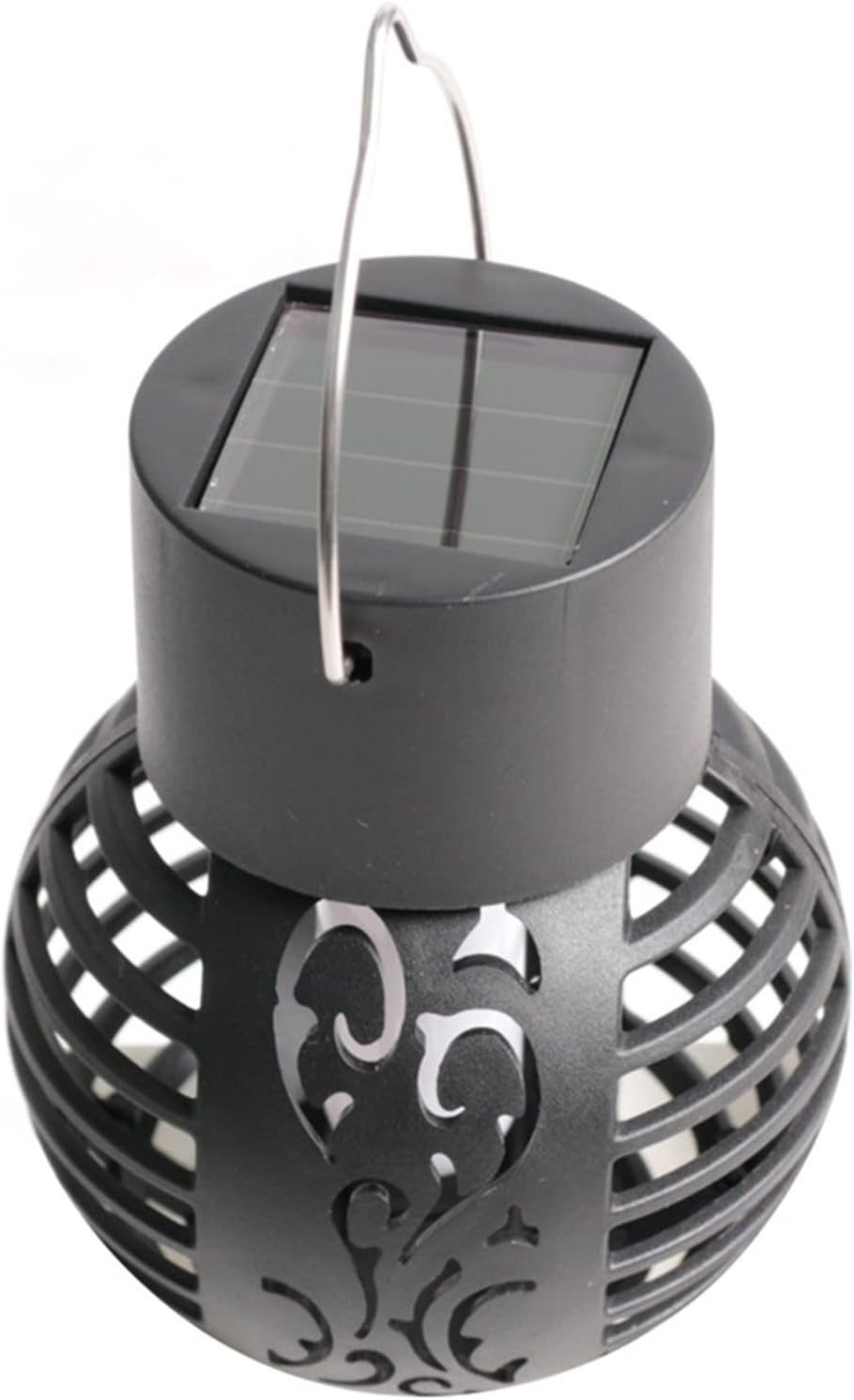 Luces solares para exteriores, lámpara de llama de simulación, luces decorativas colgantes LED redondas, paquete de 2 luces solares de jardín, luces