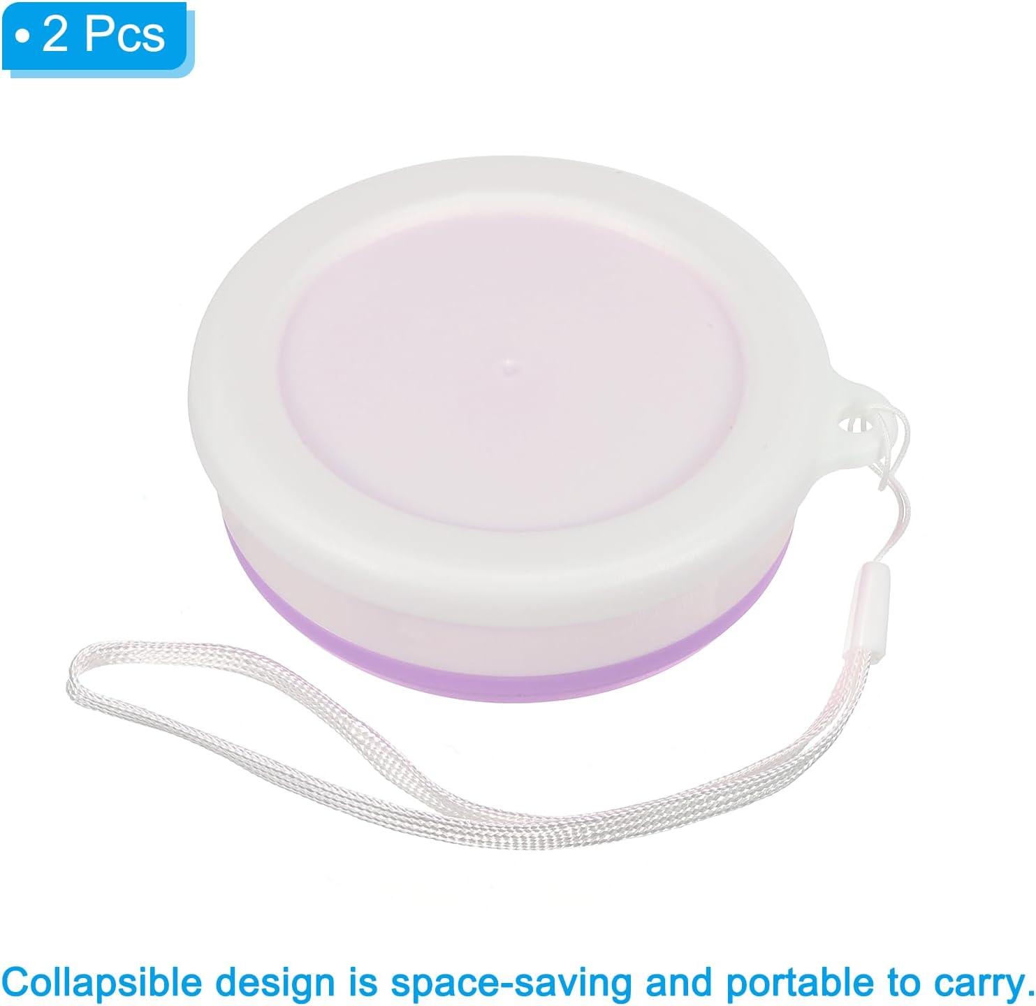 PATIKIL Vaso plegable, paquete de 2 vasos plegables de viaje de 6.8 fl oz, taza portátil de silicona para beber para acampar, senderismo, al aire