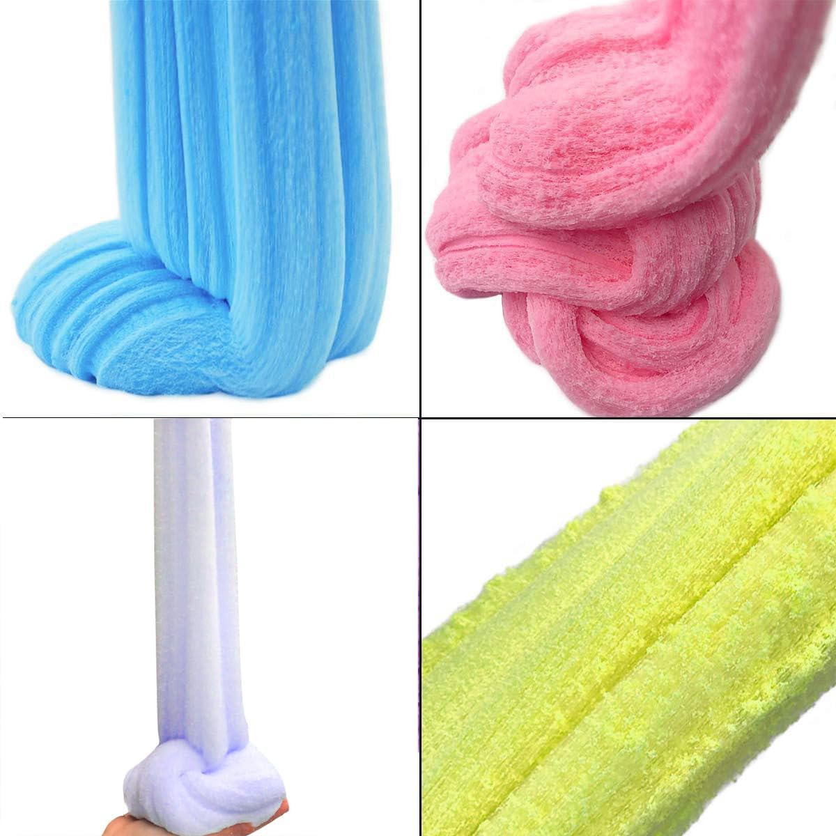 Paquete de 5 paquetes de limo de nube de doble color con menta, limón, café, panda, melocotón, juguete para aliviar el estrés, súper suave y