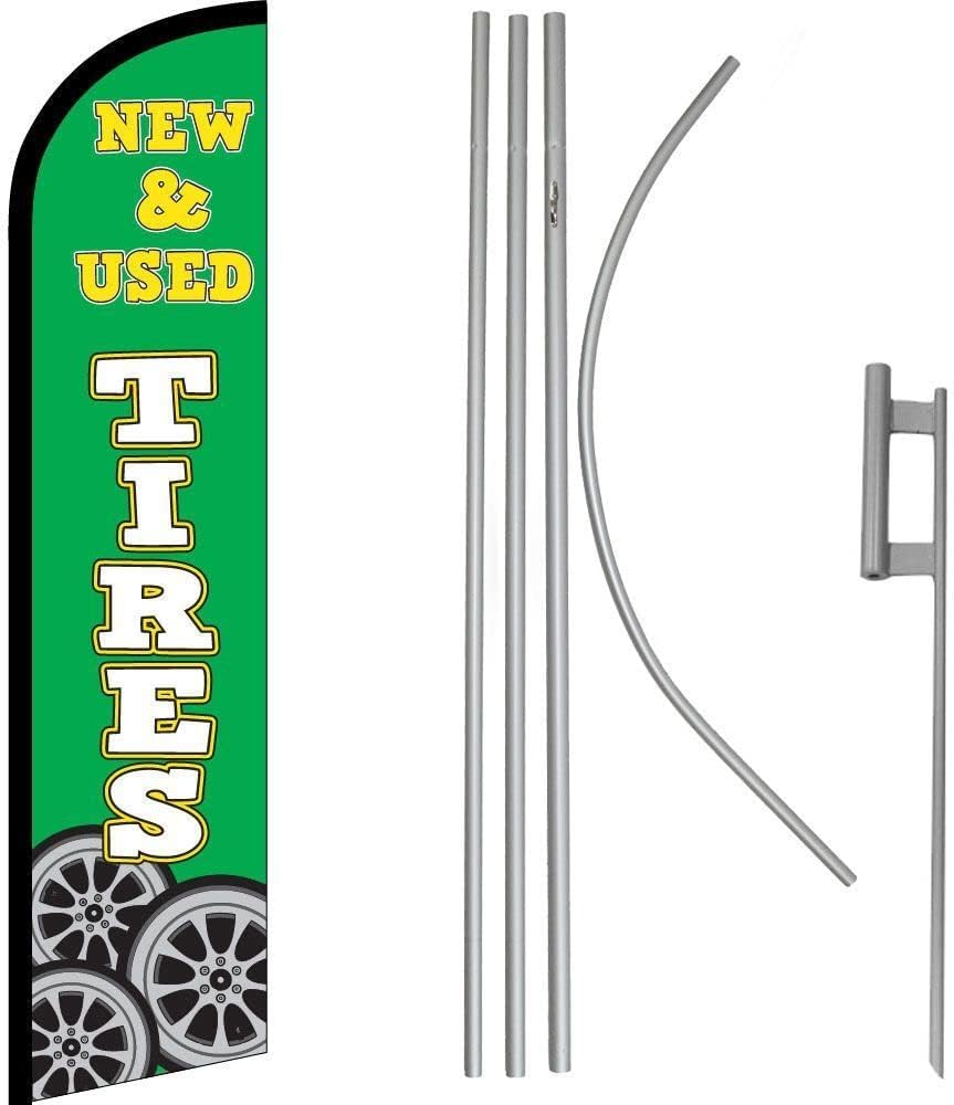 Premium UsedWindless Flag & 16′ Flagpole KitGround