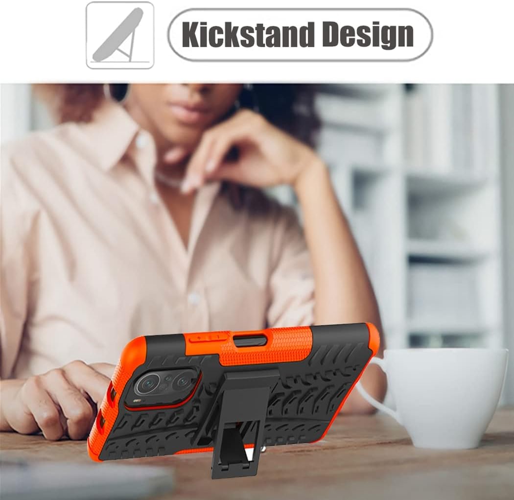 Funda para Poco F3 5GMi 11X 5GK40Redmi K40 Pro con protector de pantalla de vidrio templado, con función atril de policarbonato duro, cubierta