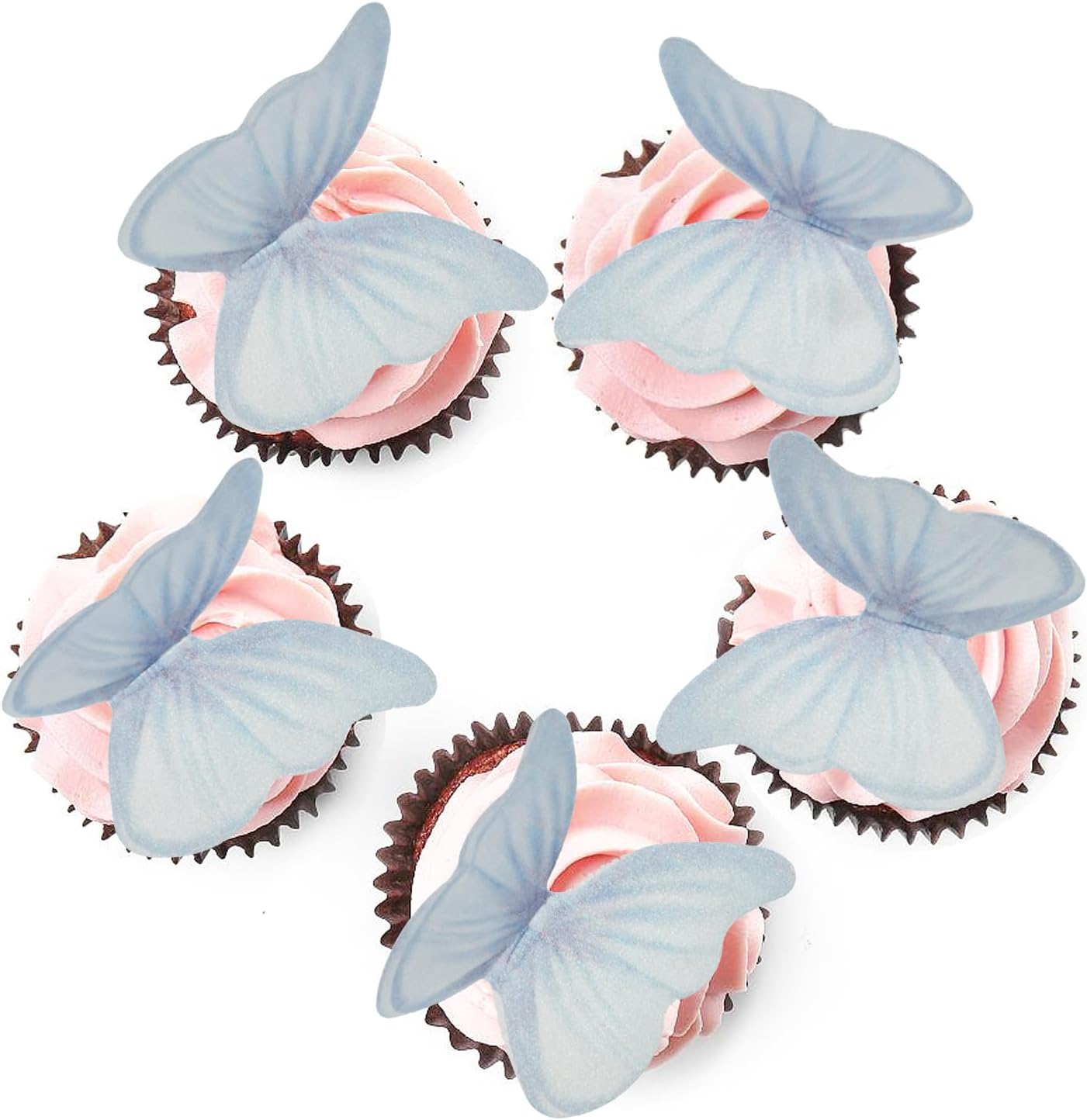 48 piezas de papel de oblea comestible de mariposa para decoración de tartas para bodas, cumpleaños, baby shower, suministros de fiesta, decoración