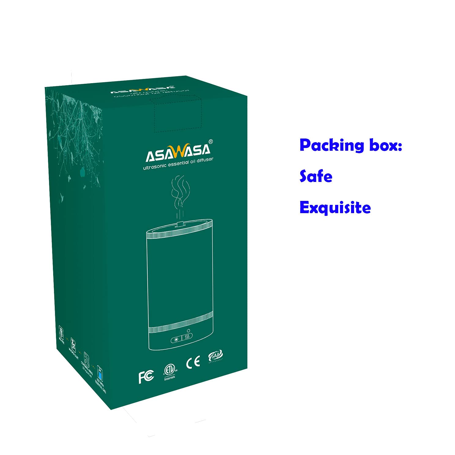 ASAWASA Difusores para aceites esenciales, difusor de aceites esenciales con apagado automático sin agua, humidificador de aromaterapia de arte