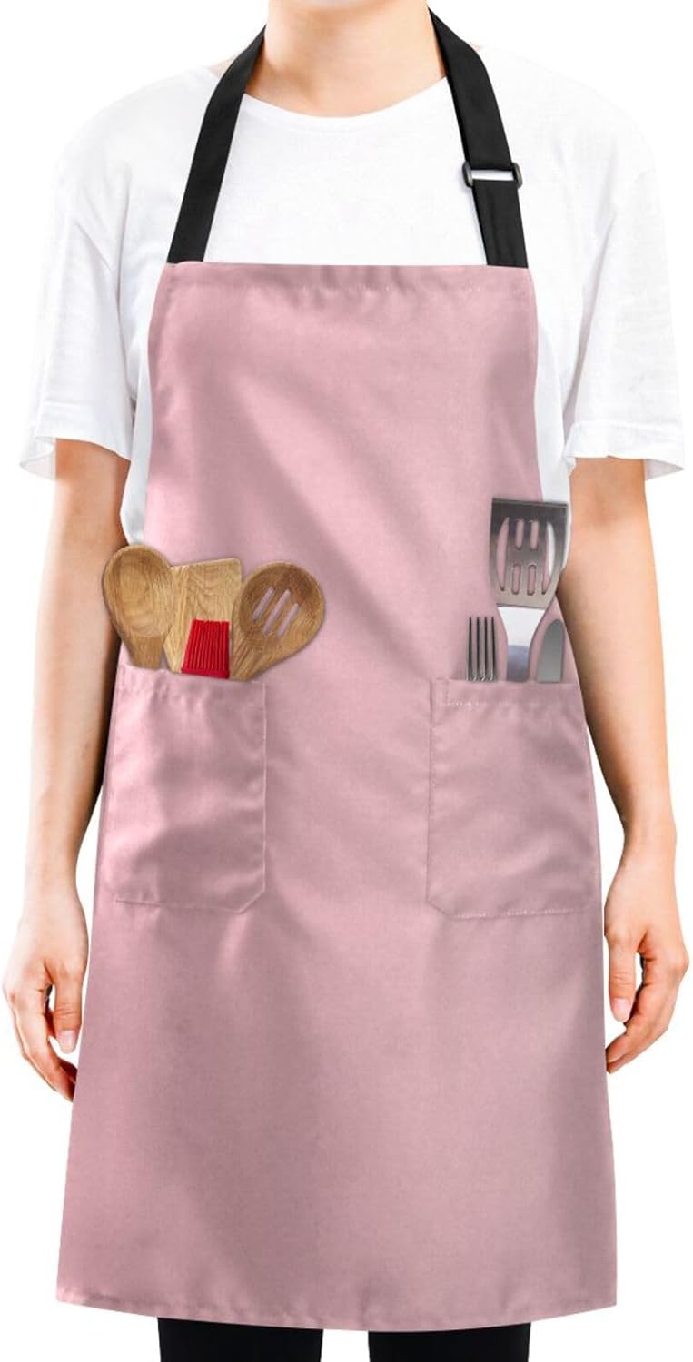 RPLIFE Delantales redondos impermeables para mujeres, delantales para hombre para asar a la parrilla, delantales de cocina para hombres con