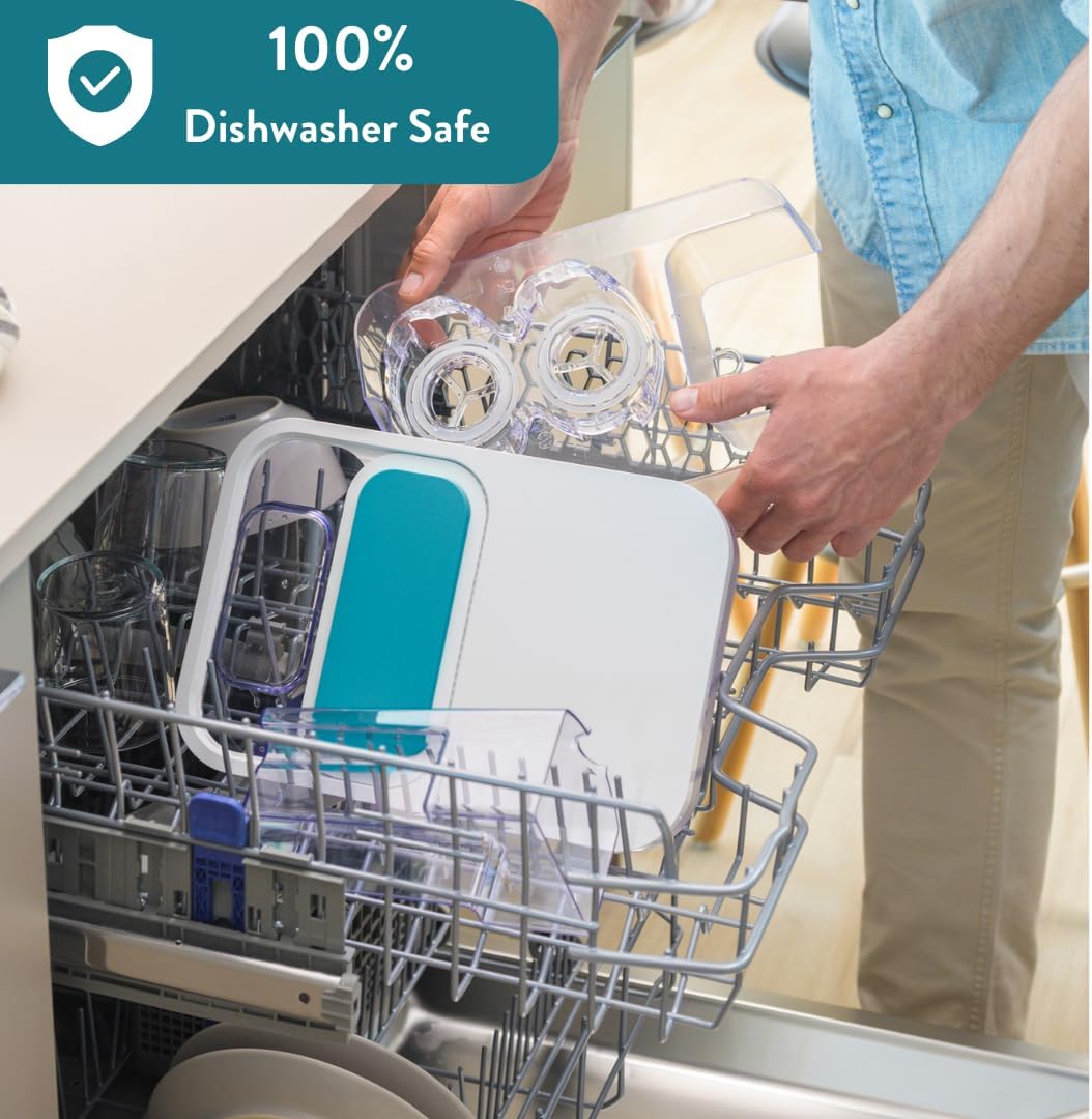 Perfect Pour XL Elite – Dispensador de filtro de agua de 35 tazas para refrigerador de Aqua Optima, reduce los microplásticos, sin BPA, certificado