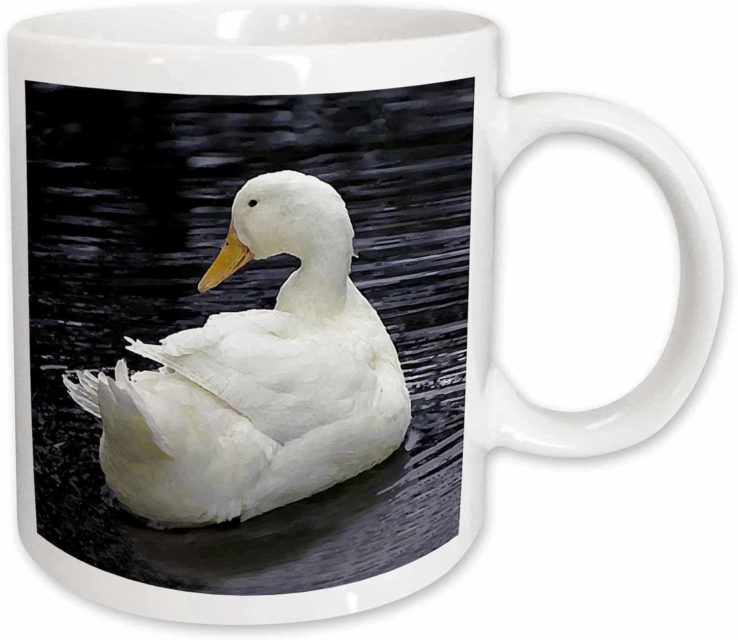 3dRose mug_4232_1 – Taza de cerámica de pato Pekin blanco, 11 onzas