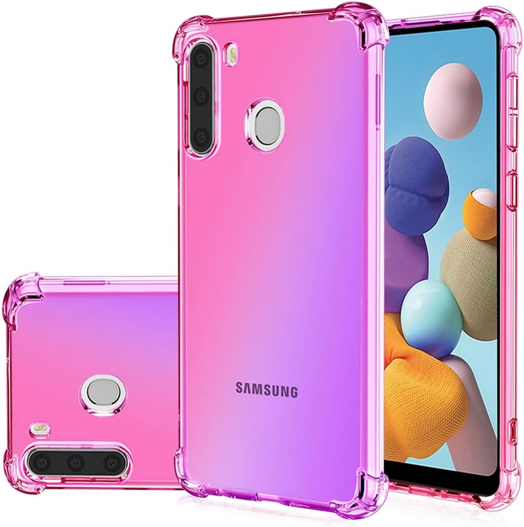 Funda para Samsung A21, Galaxy A21 Cute Case Girls Women Gradient Slim Anti Scratch Soft TPU Funda protectora a prueba de golpes para Samsung Galaxy